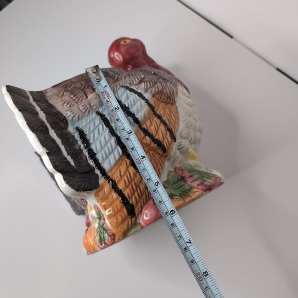 World Bazaar Retro 90s Turkey Bird Farmhouse Cottage Ceramic Bowl Flower Pot - Picture 6 of 9